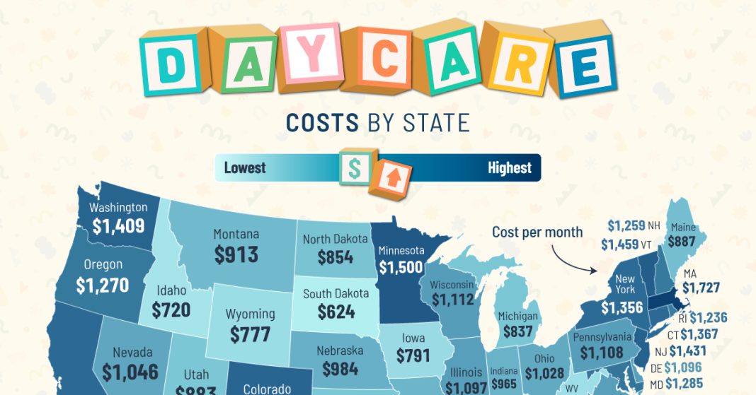 Mapped: Daycare Costs by State - Phil Stock World